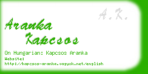 aranka kapcsos business card